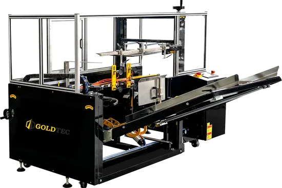 Fully Functional Black Color Machine for Bottom Seal Folding, Box Case Carton Formation, and Automated Erection 