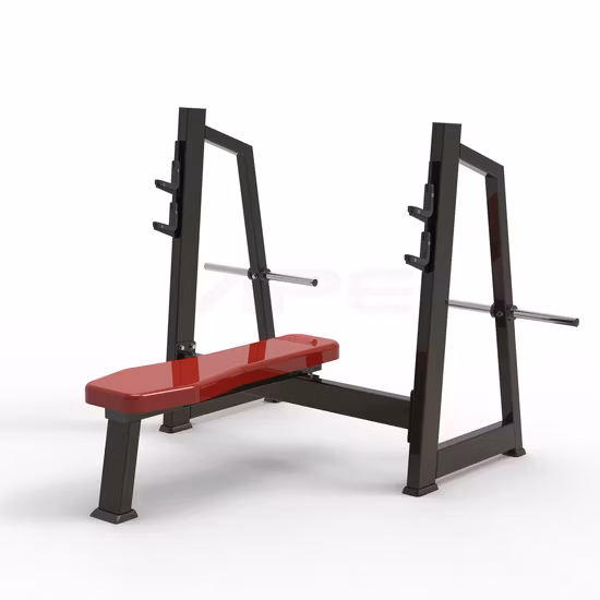 Силовая скамья для тренировок в спортзале с горизонтальной скамьей и стойкой для штанги